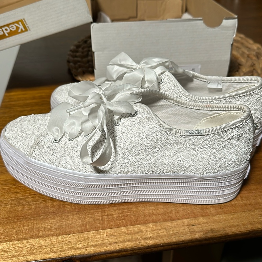 White bridal sneakers